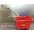 Shopping Basket with Wheels plastic laundry basket with handle